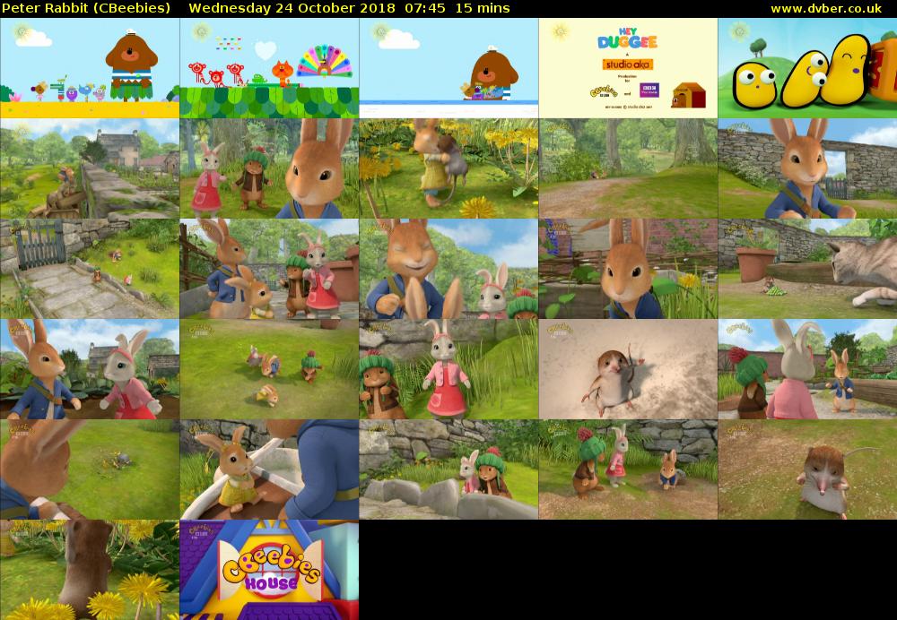 Peter Rabbit (CBeebies) Wednesday 24 October 2018 07:45 - 08:00