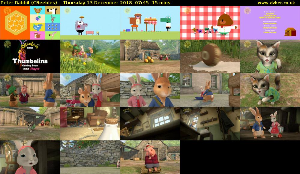 Peter Rabbit (CBeebies) Thursday 13 December 2018 07:45 - 08:00