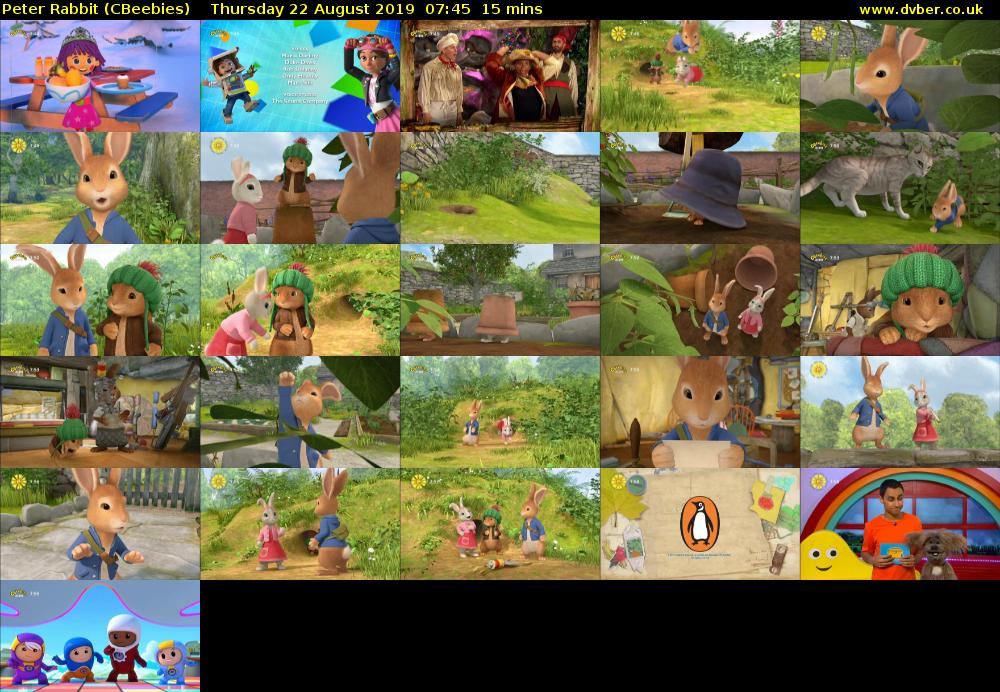 Peter Rabbit (CBeebies) Thursday 22 August 2019 07:45 - 08:00