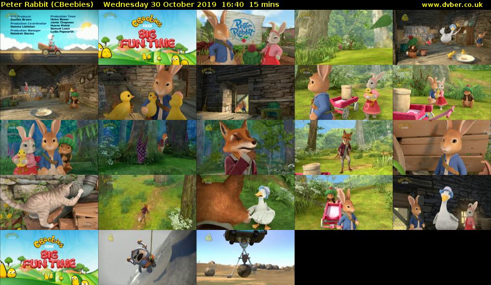 Peter Rabbit (CBeebies) Wednesday 30 October 2019 16:40 - 16:55