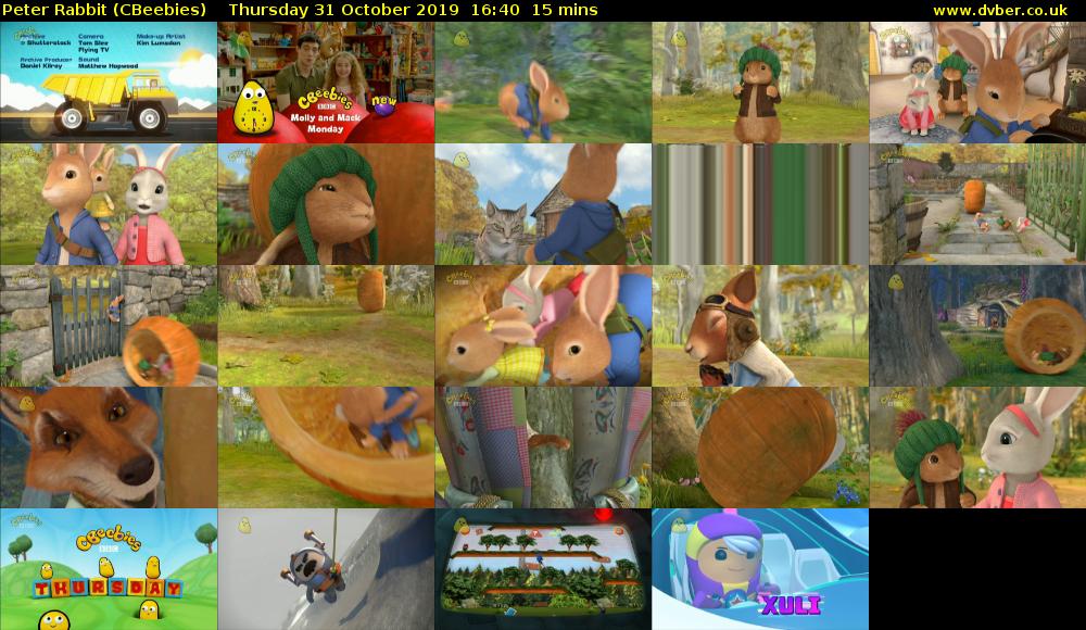 Peter Rabbit (CBeebies) Thursday 31 October 2019 16:40 - 16:55