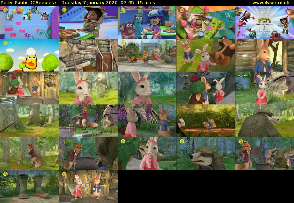 Peter Rabbit (CBeebies) Tuesday 7 January 2020 07:45 - 08:00