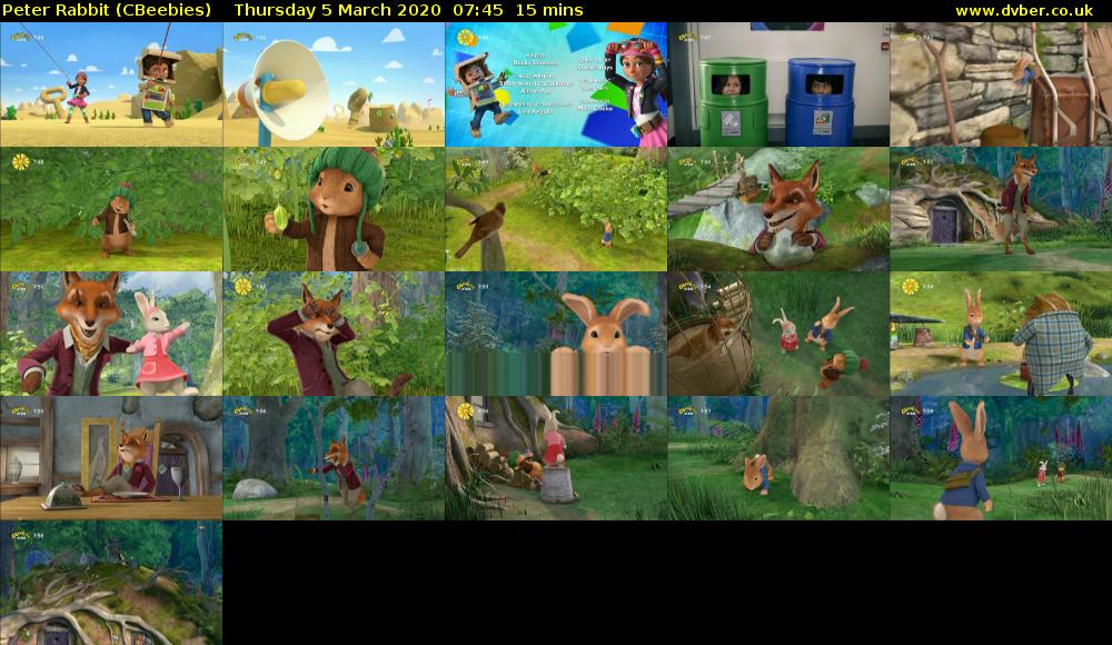 Peter Rabbit (CBeebies) Thursday 5 March 2020 07:45 - 08:00