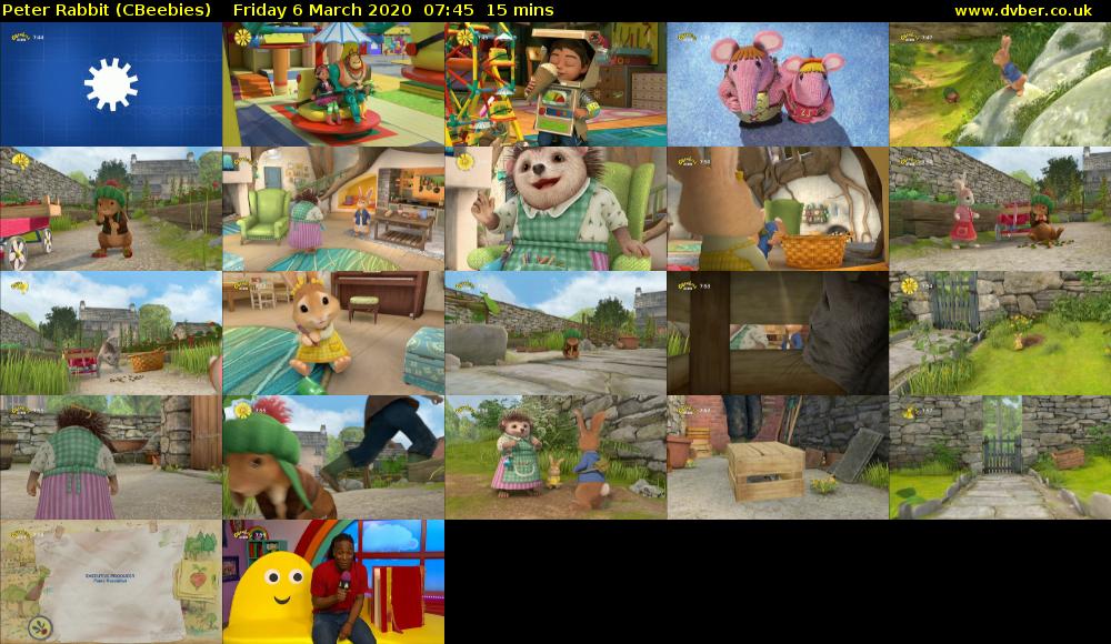 Peter Rabbit (CBeebies) Friday 6 March 2020 07:45 - 08:00