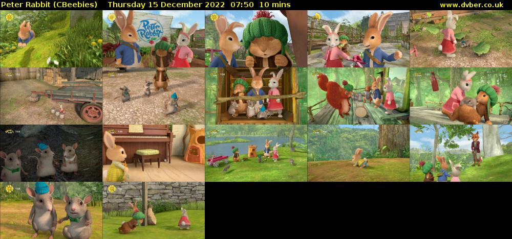 Peter Rabbit (CBeebies) Thursday 15 December 2022 07:50 - 08:00