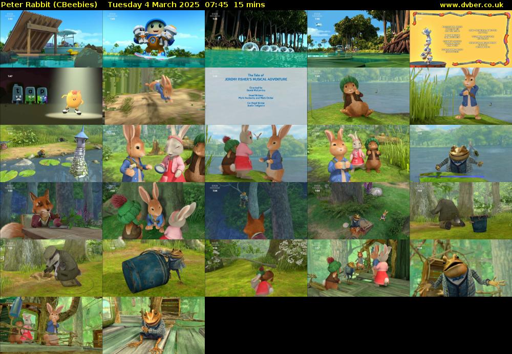 Peter Rabbit (CBeebies) Tuesday 4 March 2025 07:45 - 08:00