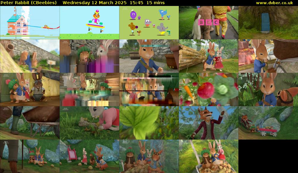Peter Rabbit (CBeebies) Wednesday 12 March 2025 15:45 - 16:00