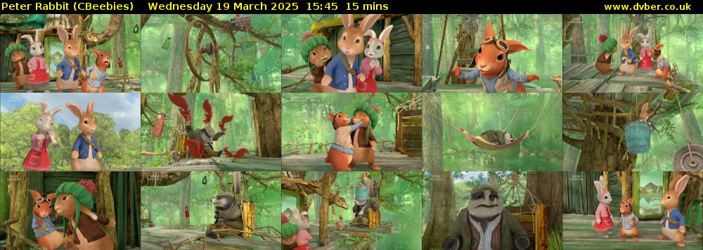 Peter Rabbit (CBeebies) Wednesday 19 March 2025 15:45 - 16:00