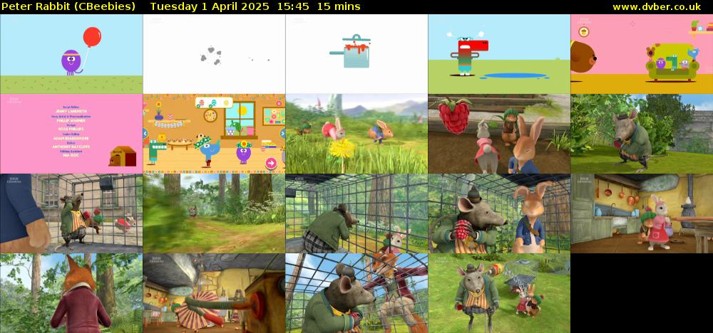 Peter Rabbit (CBeebies) Tuesday 1 April 2025 15:45 - 16:00