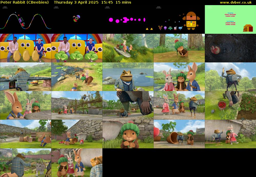 Peter Rabbit (CBeebies) Thursday 3 April 2025 15:45 - 16:00
