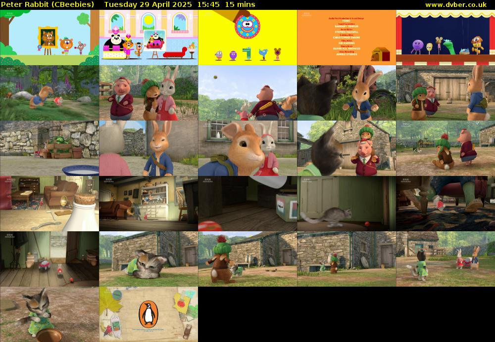 Peter Rabbit (CBeebies) Tuesday 29 April 2025 15:45 - 16:00