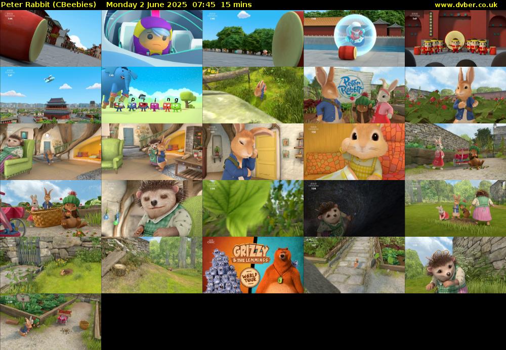 Peter Rabbit (CBeebies) Monday 2 June 2025 07:45 - 08:00