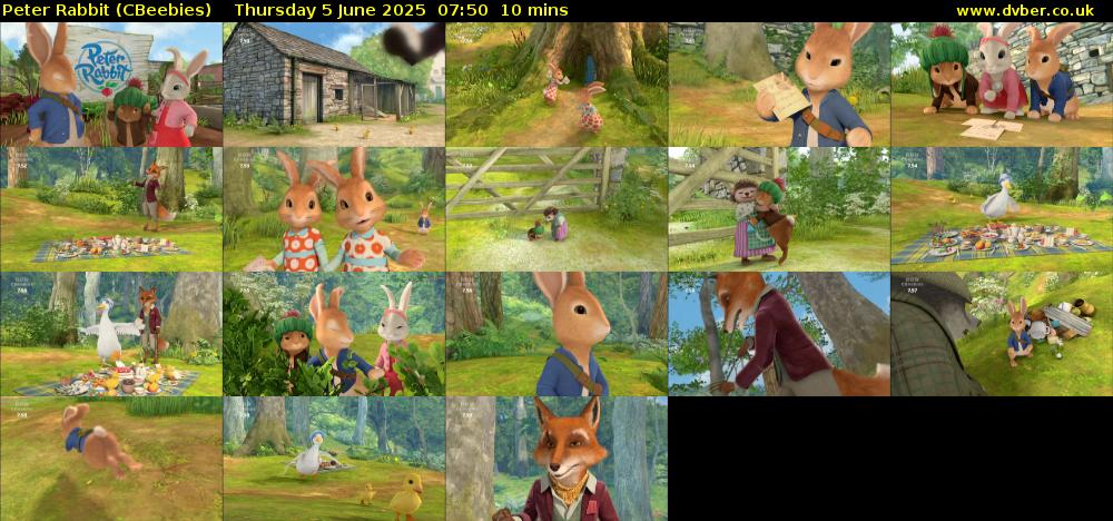 Peter Rabbit (CBeebies) Thursday 5 June 2025 07:50 - 08:00