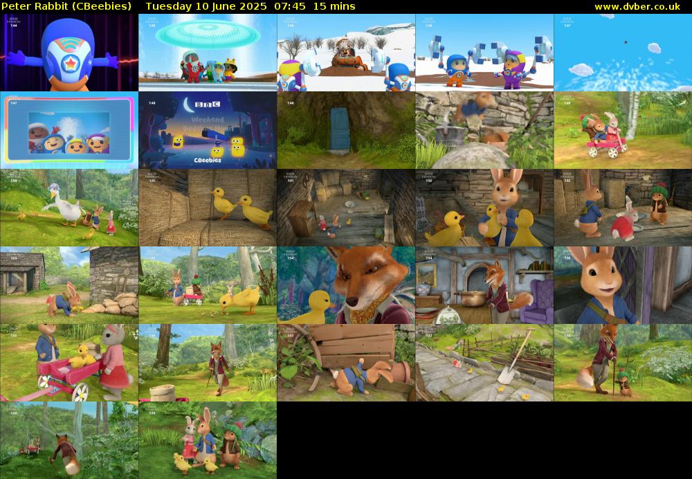 Peter Rabbit (CBeebies) Tuesday 10 June 2025 07:45 - 08:00