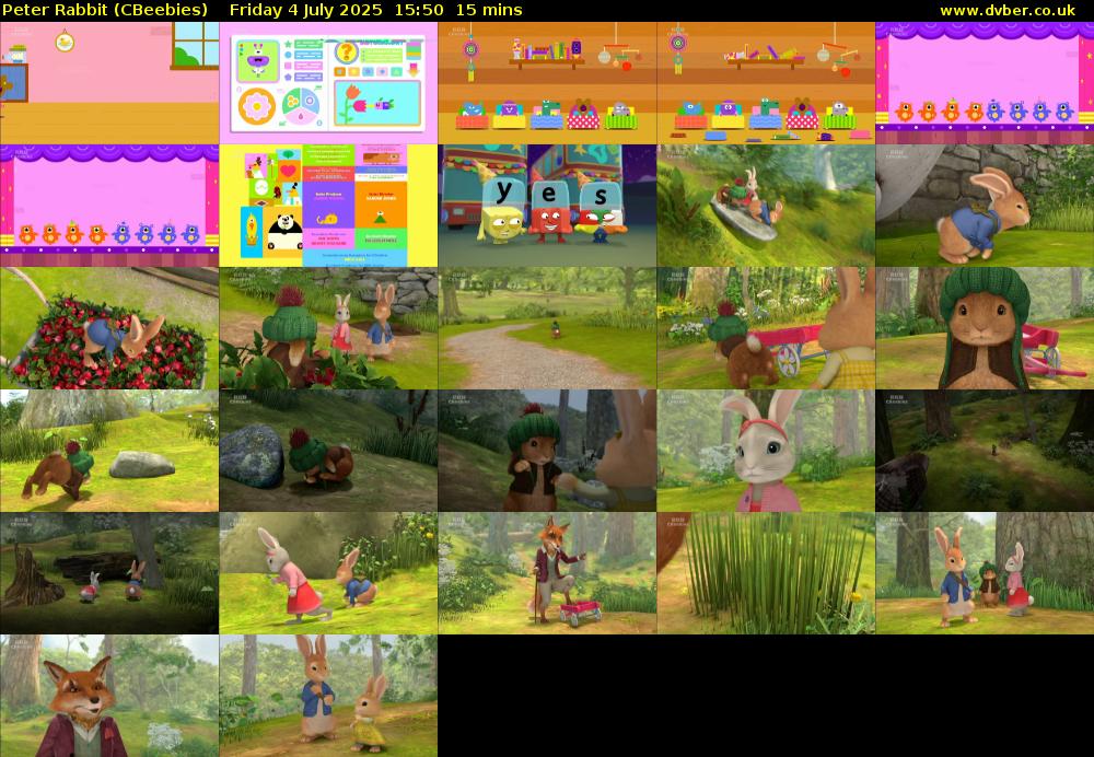 Peter Rabbit (CBeebies) Friday 4 July 2025 15:50 - 16:05