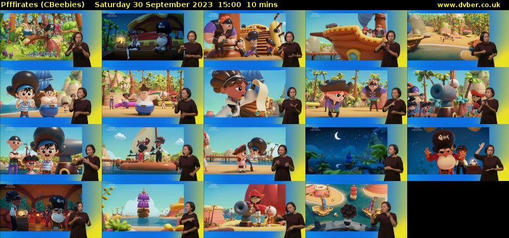 Pfffirates (CBeebies) Saturday 30 September 2023 15:00 - 15:10