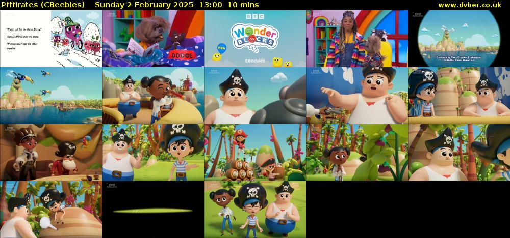 Pfffirates (CBeebies) Sunday 2 February 2025 13:00 - 13:10