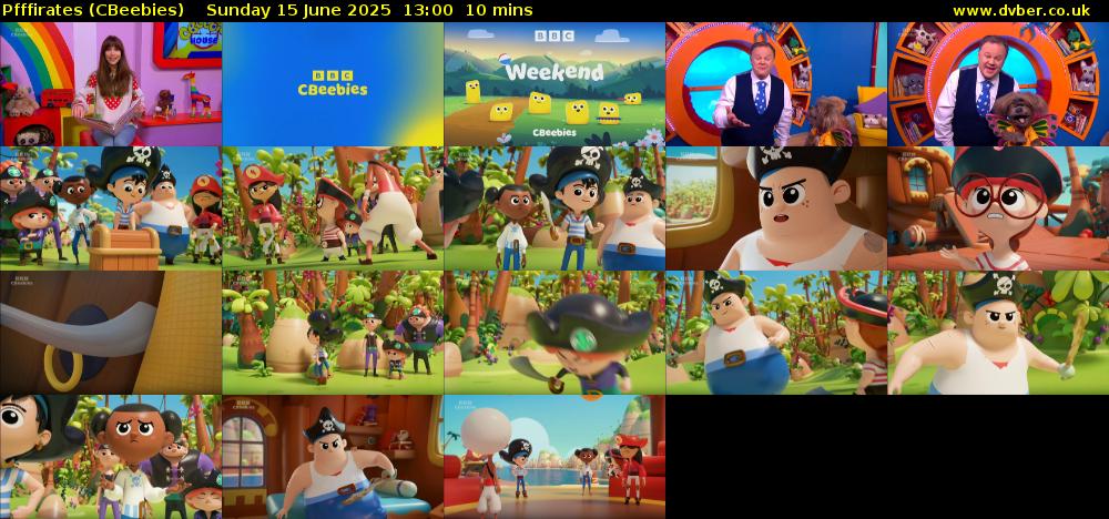 Pfffirates (CBeebies) Sunday 15 June 2025 13:00 - 13:10