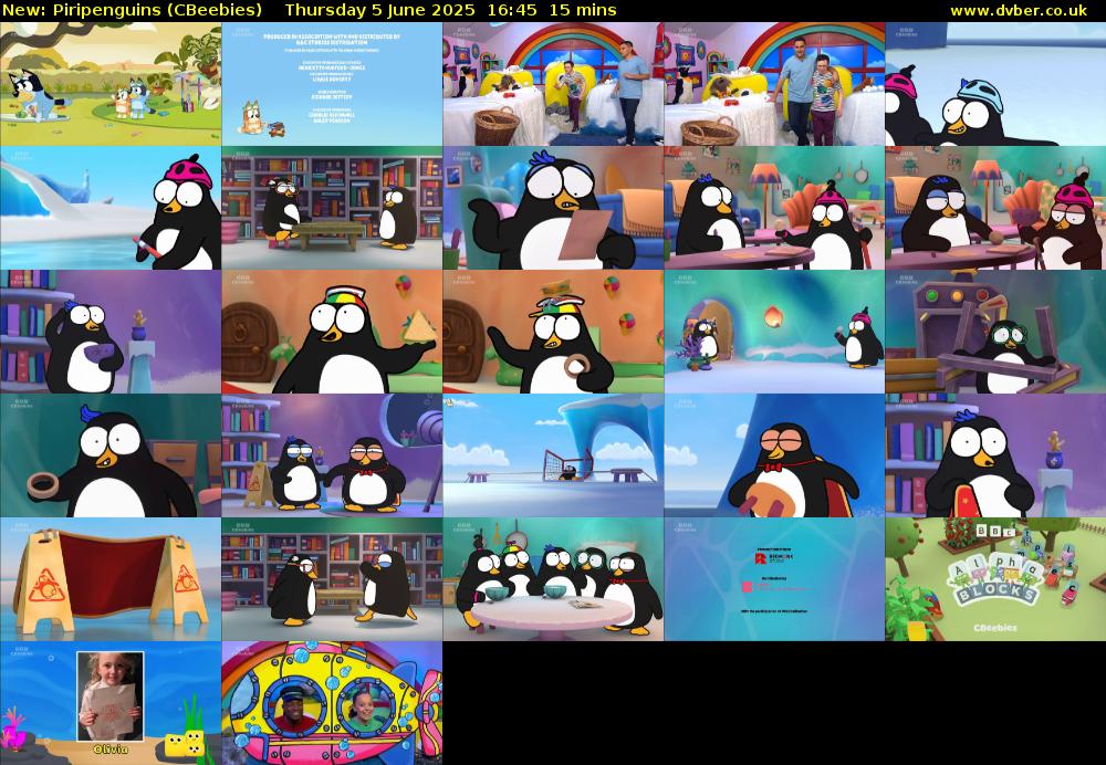 Piripenguins (CBeebies) Thursday 5 June 2025 16:45 - 17:00