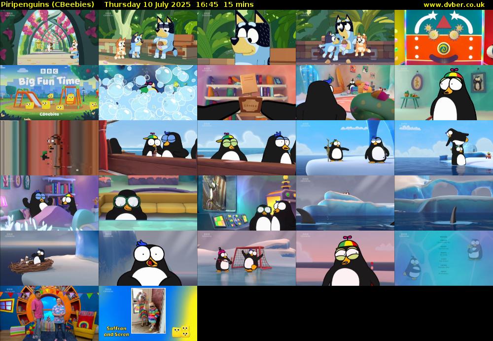 Piripenguins (CBeebies) Thursday 10 July 2025 16:45 - 17:00
