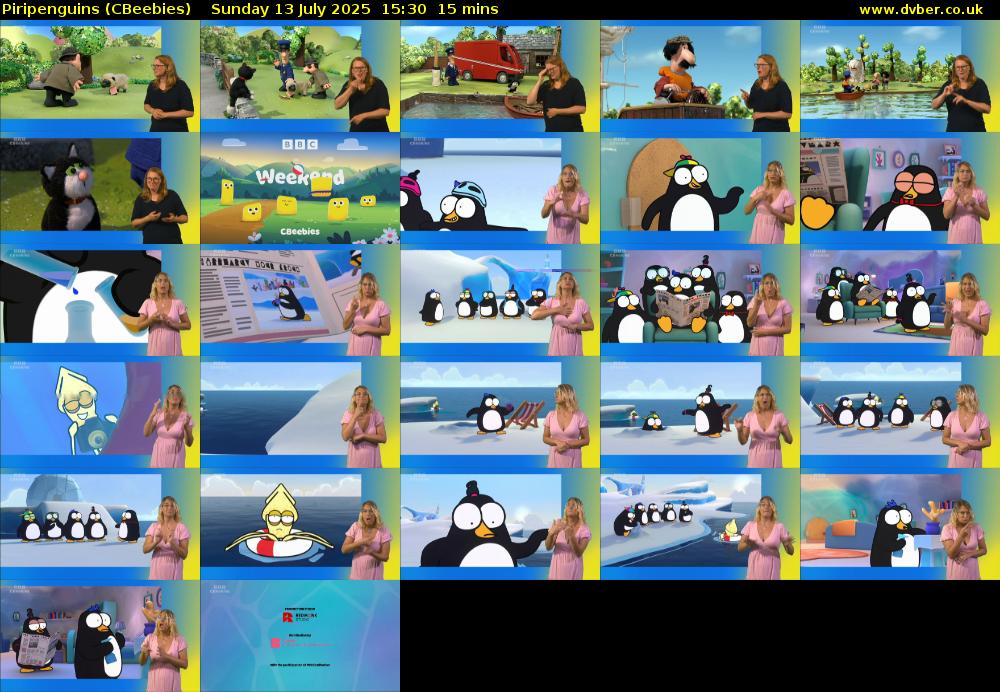 Piripenguins (CBeebies) Sunday 13 July 2025 15:30 - 15:45