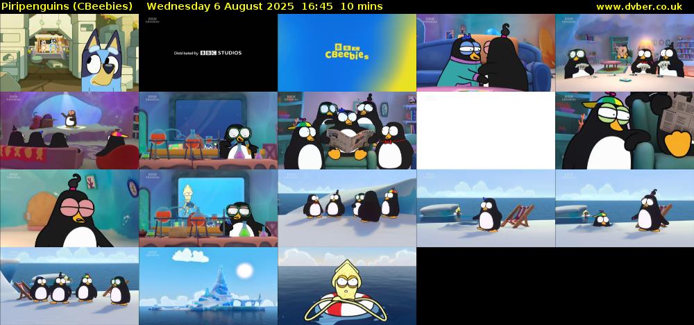 Piripenguins (CBeebies) Wednesday 6 August 2025 16:45 - 16:55