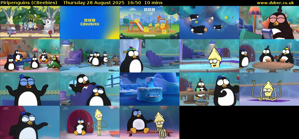 Piripenguins (CBeebies) Thursday 28 August 2025 16:50 - 17:00