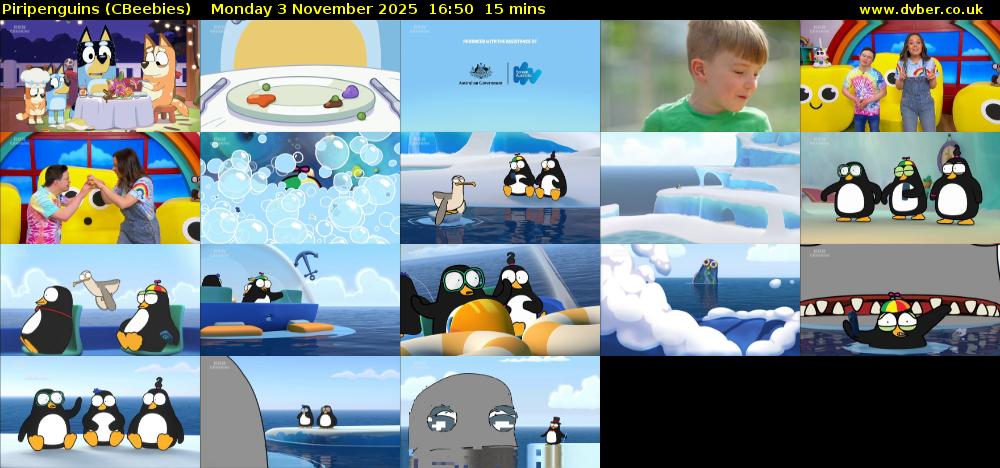 Piripenguins (CBeebies) Monday 3 November 2025 16:50 - 17:05