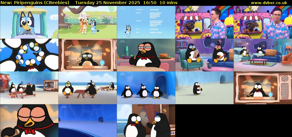 Piripenguins (CBeebies) Tuesday 25 November 2025 16:50 - 17:00