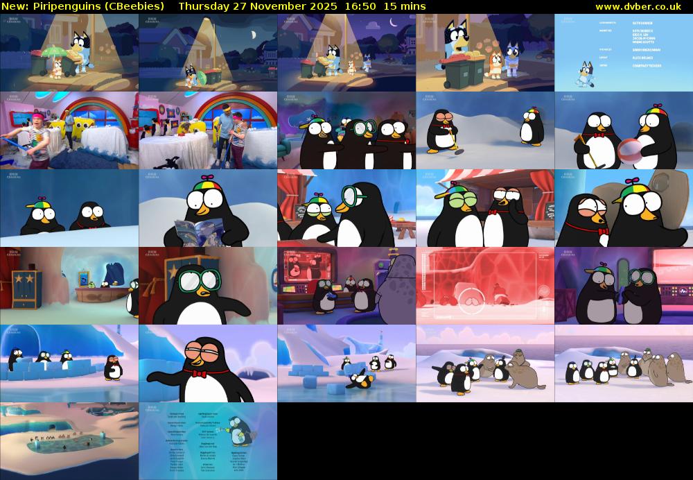 Piripenguins (CBeebies) Thursday 27 November 2025 16:50 - 17:05