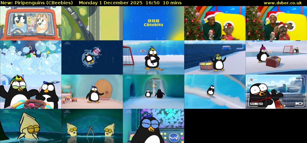 Piripenguins (CBeebies) Monday 1 December 2025 16:50 - 17:00