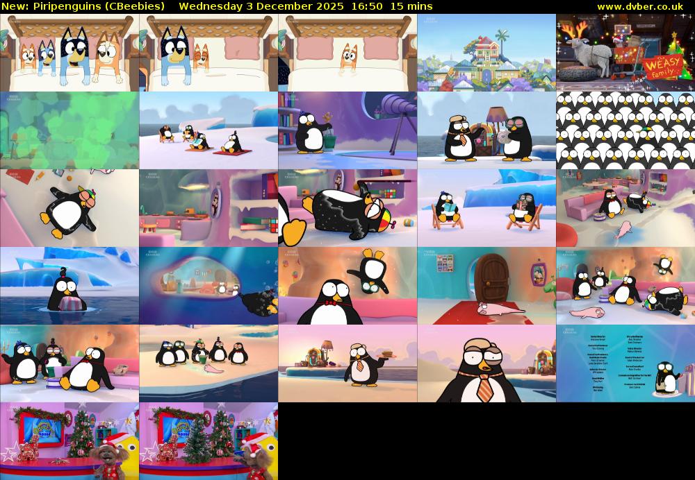 Piripenguins (CBeebies) Wednesday 3 December 2025 16:50 - 17:05