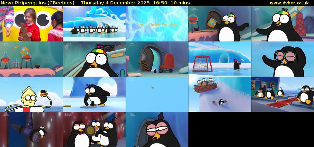 Piripenguins (CBeebies) Thursday 4 December 2025 16:50 - 17:00