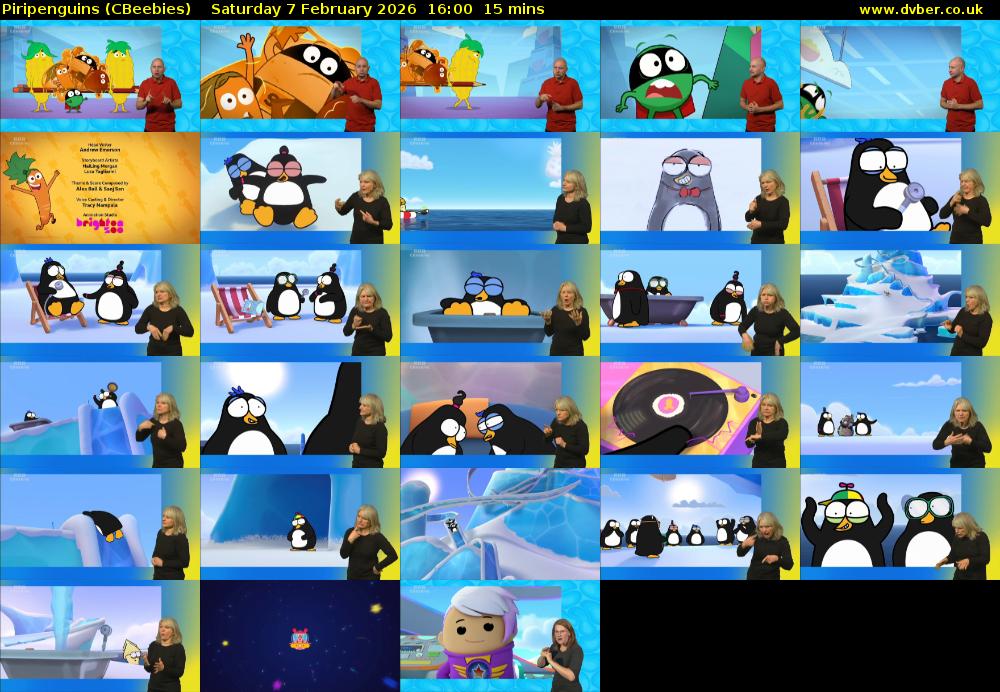 Piripenguins (CBeebies) Saturday 7 February 2026 16:00 - 16:15