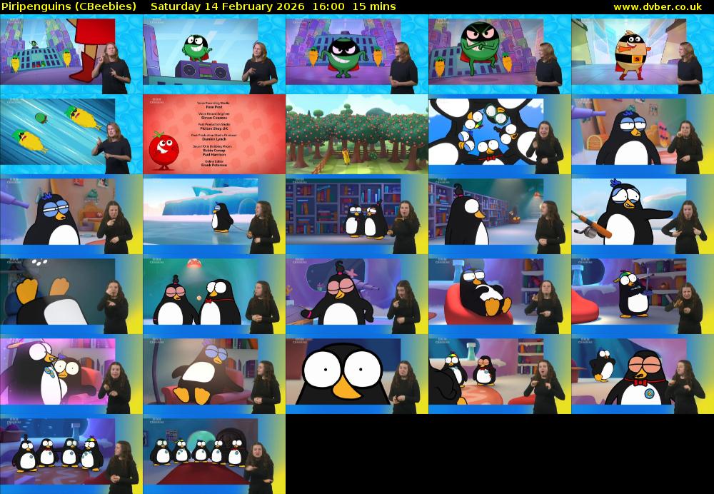 Piripenguins (CBeebies) Saturday 14 February 2026 16:00 - 16:15