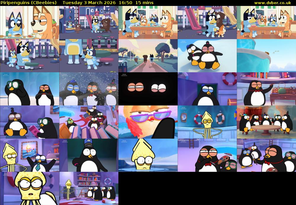 Piripenguins (CBeebies) Tuesday 3 March 2026 16:50 - 17:05