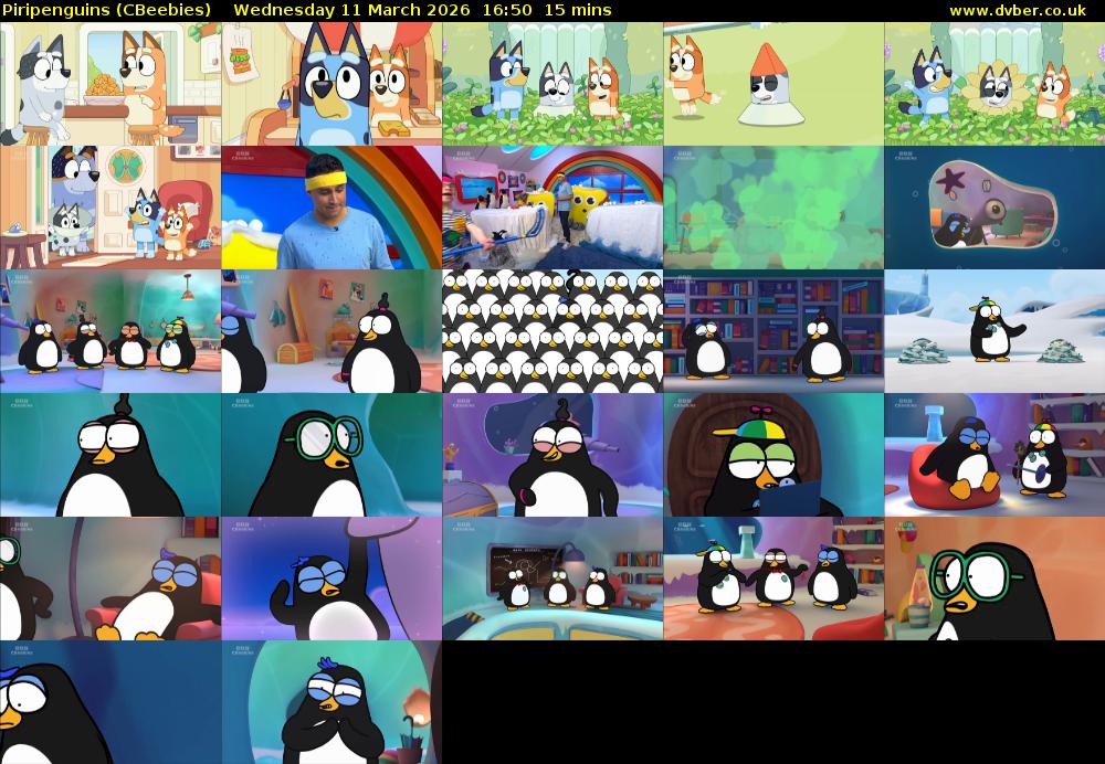 Piripenguins (CBeebies) Wednesday 11 March 2026 16:50 - 17:05