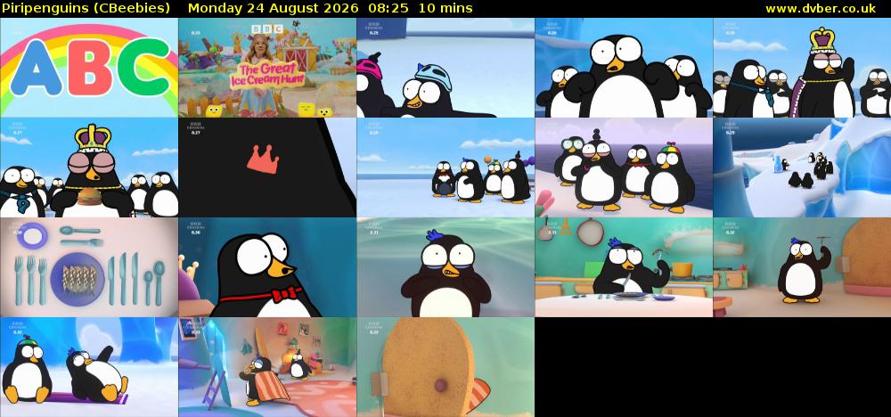 Piripenguins (CBeebies) Monday 24 August 2026 08:25 - 08:35