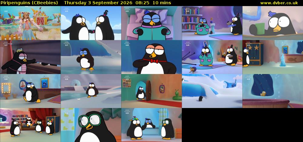 Piripenguins (CBeebies) Thursday 3 September 2026 08:25 - 08:35