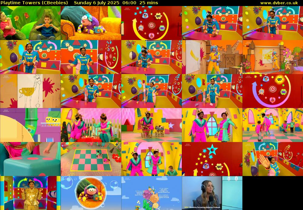 Playtime Towers (CBeebies) Sunday 6 July 2025 06:00 - 06:25