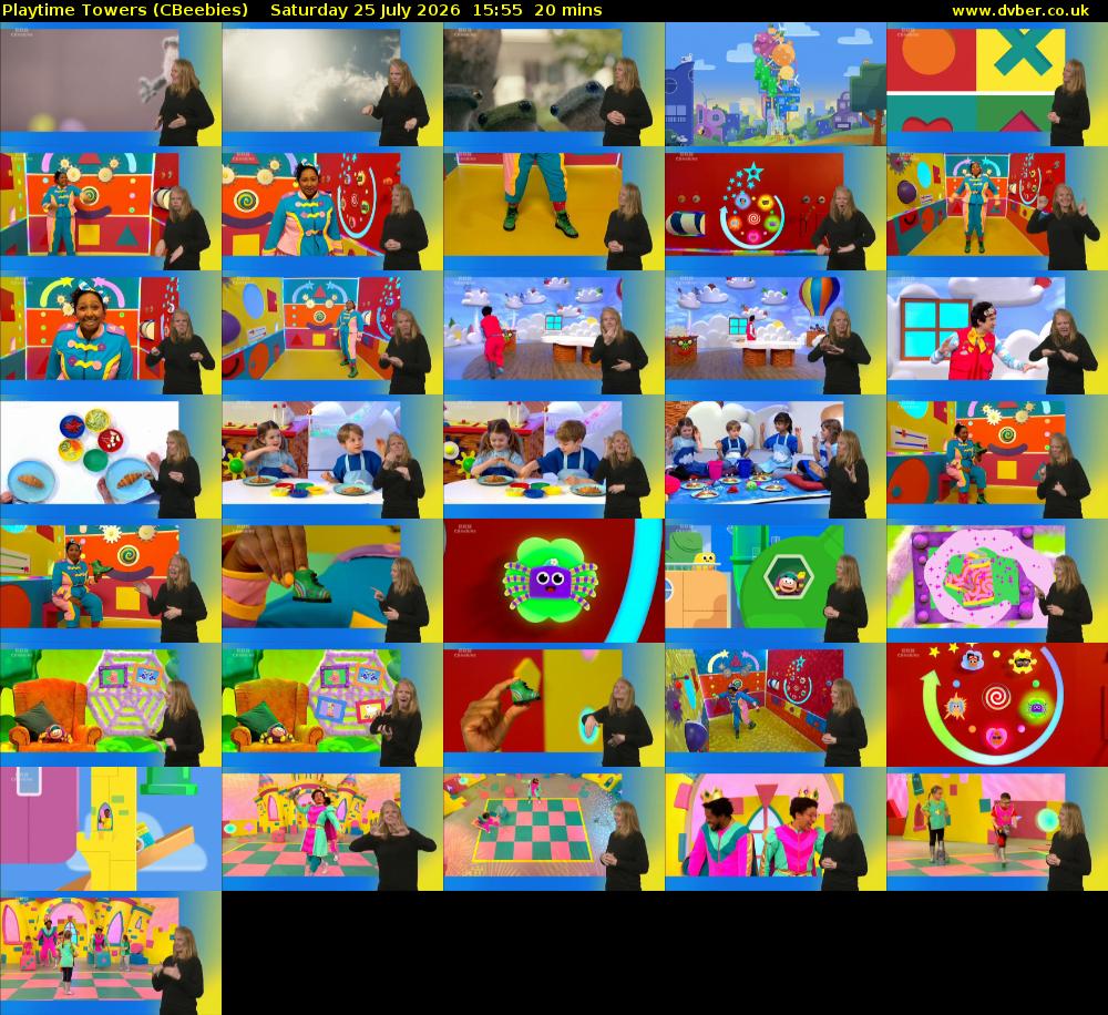 Playtime Towers (CBeebies) Saturday 25 July 2026 15:55 - 16:15