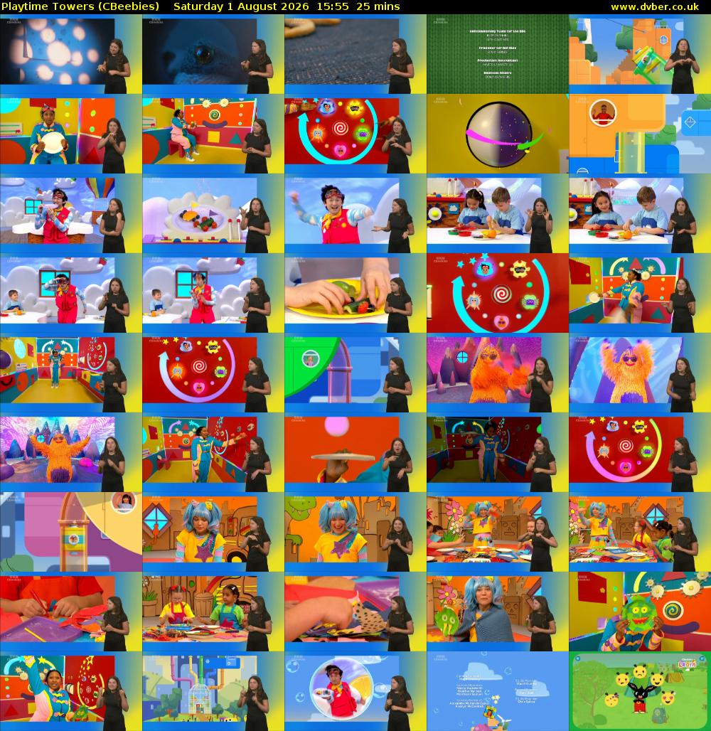 Playtime Towers (CBeebies) Saturday 1 August 2026 15:55 - 16:20