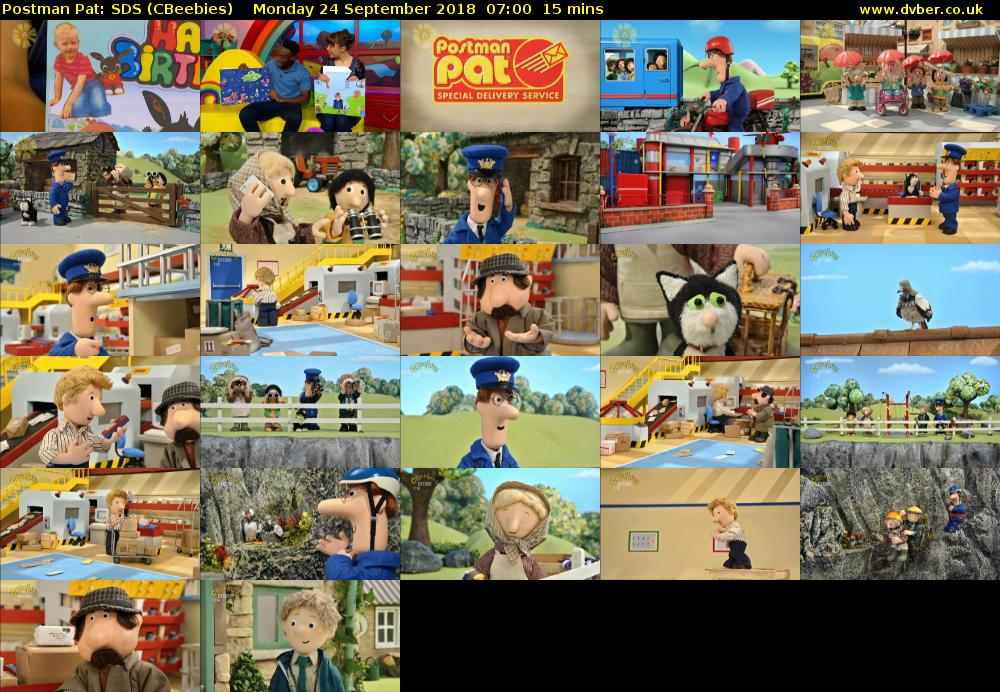 Postman Pat: SDS (CBeebies) Monday 24 September 2018 07:00 - 07:15