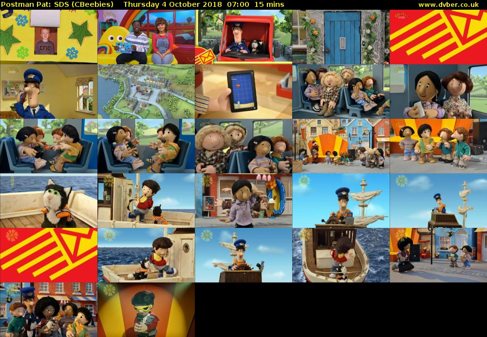 Postman Pat: SDS (CBeebies) Thursday 4 October 2018 07:00 - 07:15