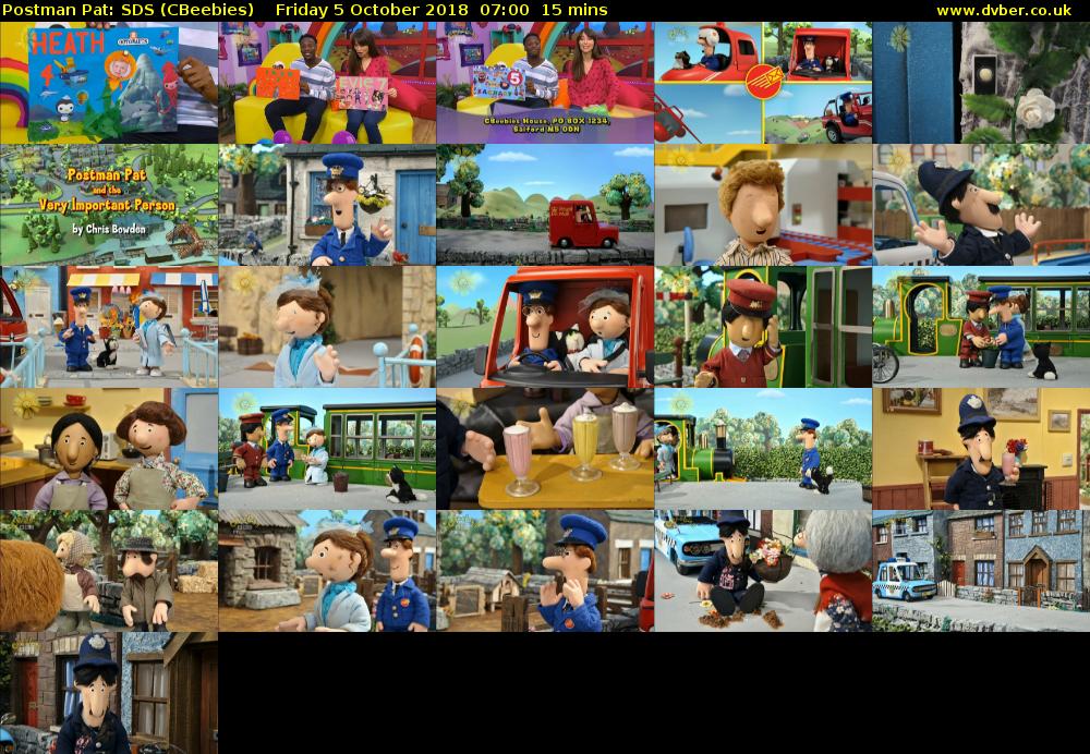 Postman Pat: SDS (CBeebies) Friday 5 October 2018 07:00 - 07:15