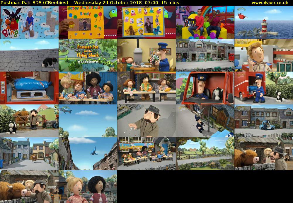 Postman Pat: SDS (CBeebies) Wednesday 24 October 2018 07:00 - 07:15