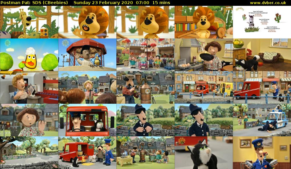 Postman Pat: SDS (CBeebies) Sunday 23 February 2020 07:00 - 07:15