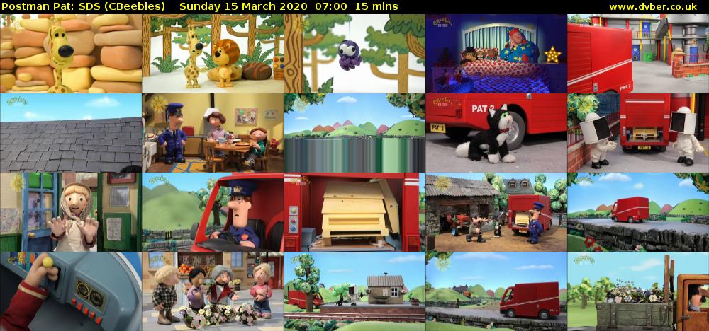 Postman Pat: SDS (CBeebies) Sunday 15 March 2020 07:00 - 07:15