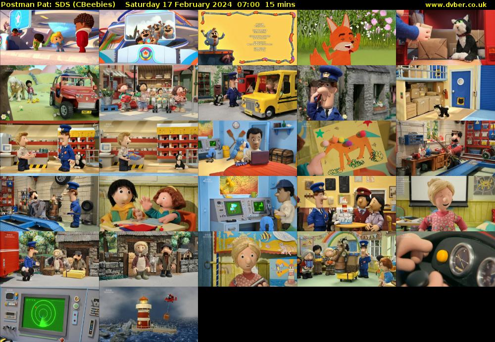 Postman Pat: SDS (CBeebies) Saturday 17 February 2024 07:00 - 07:15