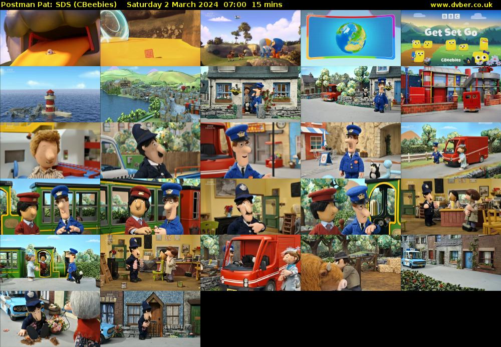 Postman Pat: SDS (CBeebies) Saturday 2 March 2024 07:00 - 07:15